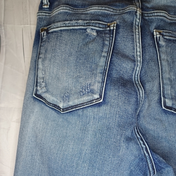 Judy Blue Boyfriend Fit Button-Fly Women's Blue Distressed Jeans - Picture 14 of 16